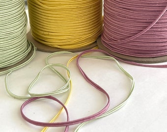 5 Yds-VINTAGE Soutache Maize, Nile, Mauve Soft Soutache Rope Cord Original Cording, Jewelry Braid Gimp, Kumihimo Crafts