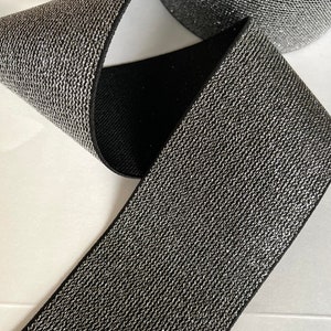 2" or 3" Wide Stretch Fine Silver Metallic Wide Elastic Band Durable Elastic Band Trim, Belting, Bands, Costumes,