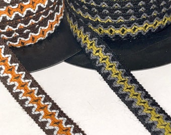 3/4" Vintage French Sweater Soft Novelty Knit Trim, Ethnic, Geometric Boehmian, Tribal, Soft Ribbon Trim Knit Novelty Soft Trim