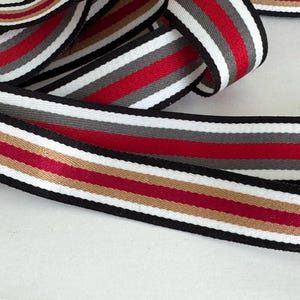 Vintage Webbing Multi Stripe Tape, Reversible Sporty Stripe Multi Colors, Nautical  Tape, Straps. Stripe Ribbon (2 sizes)