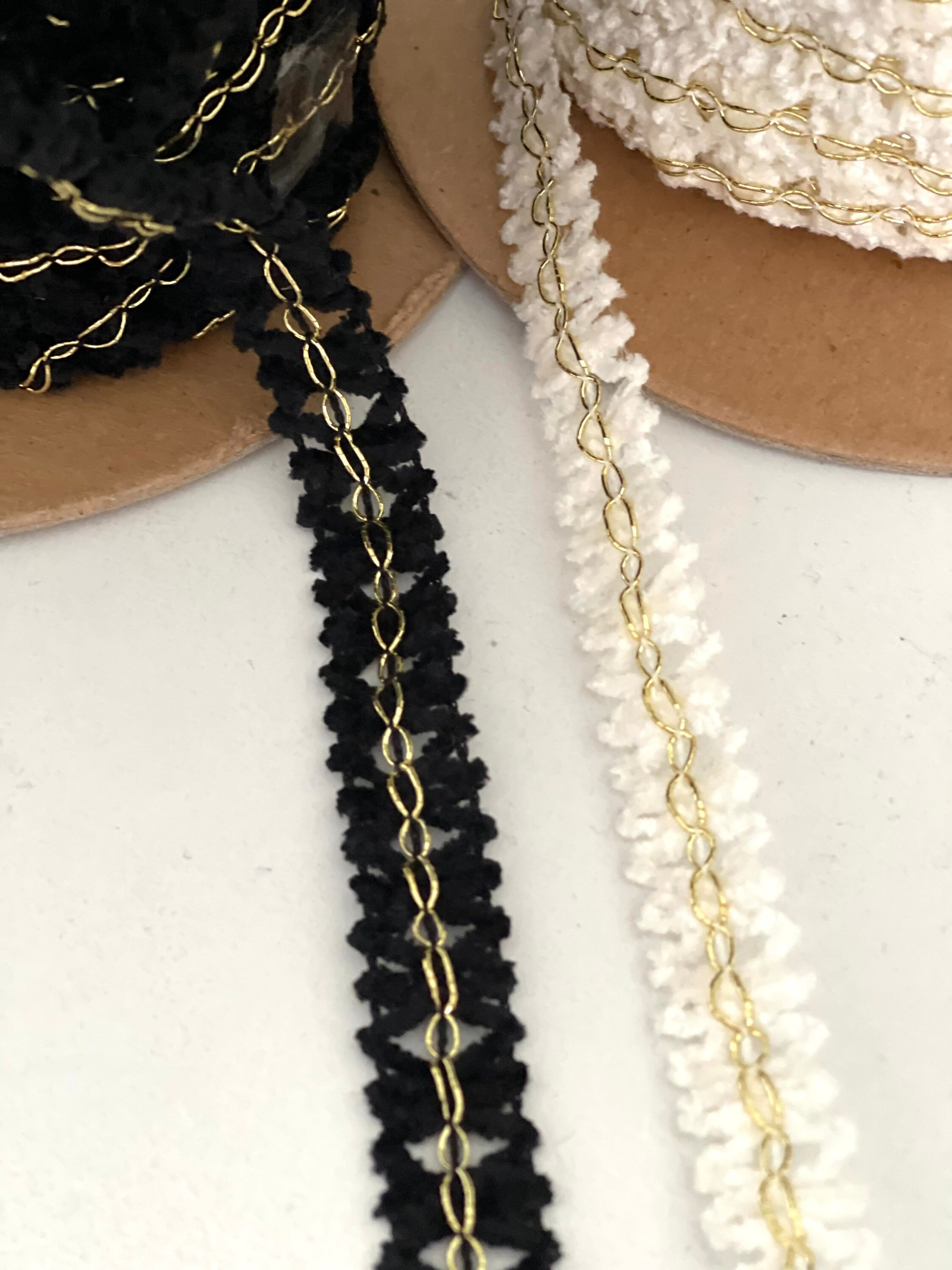 Crushed Chenille Chain Link Metallic Knit Thread Novelty Chain Link ...