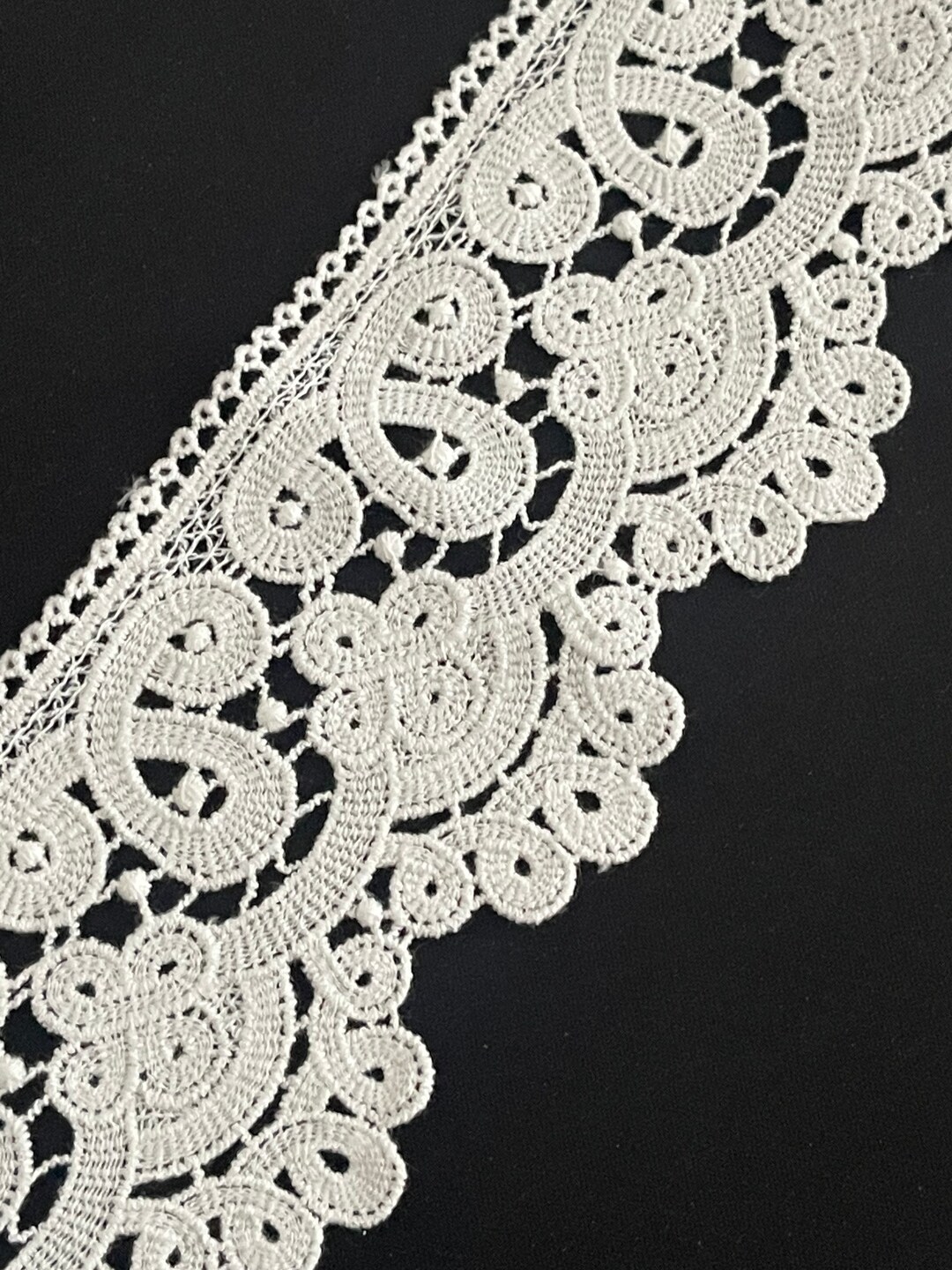 White Cotton Cluny Lace Scallop Drop White Lace Bridal Lace - Etsy