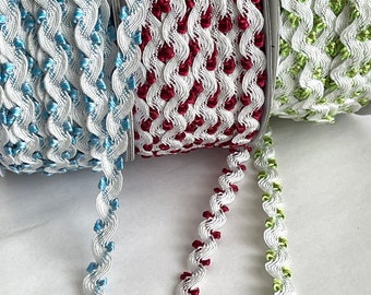 SPOOL 36 Yards- Vintage Novelty Feather Edge Ric Rac Reversible Ribbon, Feather Edge Trim, Doll Dainty Trim, Craft Ribbon Sewing Accent Trim