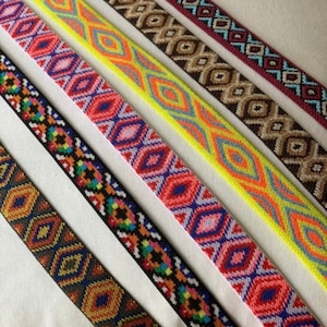 1&quot; Stretch Elastic Southwest Geometric Ethnic Bohemian Edgy Elastic Stretch Trim, Belting, Bands, Costumes, Variety of Design & Colors