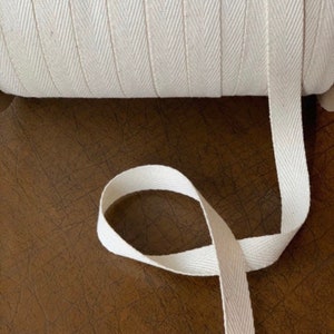 3 YDS Natural Cotton Tape 3/8&quot; & 5/8&quot; Herringbone Twill Tape Cotton Twill Tape, Webbing, Belting, Reversible Tape Natural Ribbon Tape
