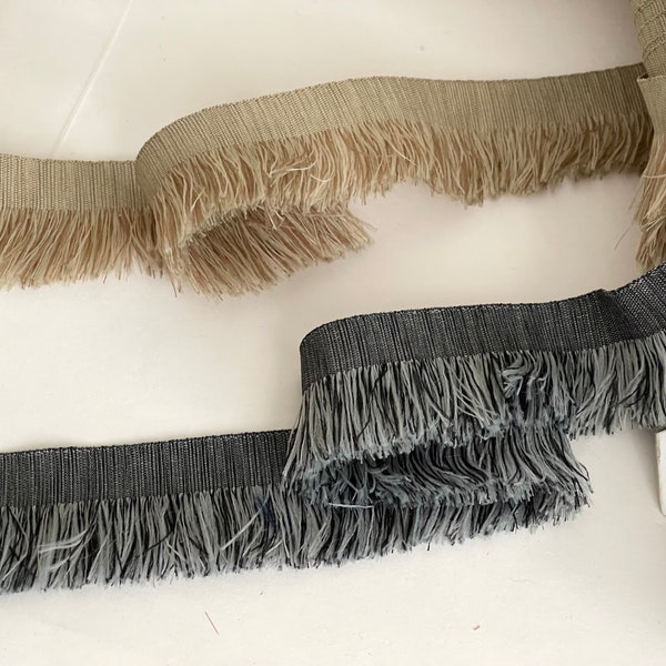 Vintage Ombre' Grosgrain Two Tone Multi Ombre' Brush Fringe Western Novelty Grosgrain Ribbon Border Knit Tassel Fringe,