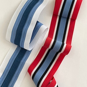 Grosgrain Trim Reversible Woven Multi Stripe Grosgrain Ribbon Sporty Football Stripe, Striped Novelty Sporty Athletic Stripe Ribbon 2 yards