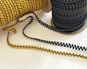 2 Yards Vintage Double Loop Passementrie Chain Ribbon Trim Reversible Knit Novelty Soft Trim, Soft Knit Mini Bow Ribbon Trim,
