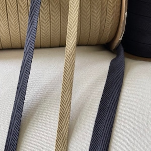 3 YDS Cotton Tape Herringbone Twill Tape Cotton Twill Tape, Webbing, Herringbone, Belting, Reversible Tape, Straps 3 Yards-Cotton Webbing