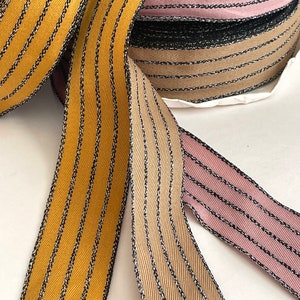 1 1/2&quot; Vintage Cotton Multi Stripe Webbing Tape Woven Reversible Stripe Multi Color Sporty Tape Straps , Belt Guitar Straps, Wreaths, Crafts
