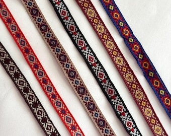1.49 YARDSALE  1 Yard SALE Vintage Celtic Geometric Cotton Dainty Woven Jacquard Assorted Styles, Sizes & Colors~D A R L I N G Ribbons