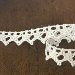 Cotton Cluny Scalloped Tear Drop Knit Lace Trimming Open Knit Floral Lace Soft Milky White Lace, Bridal Lace, Reverisble Cotton Lace Trim