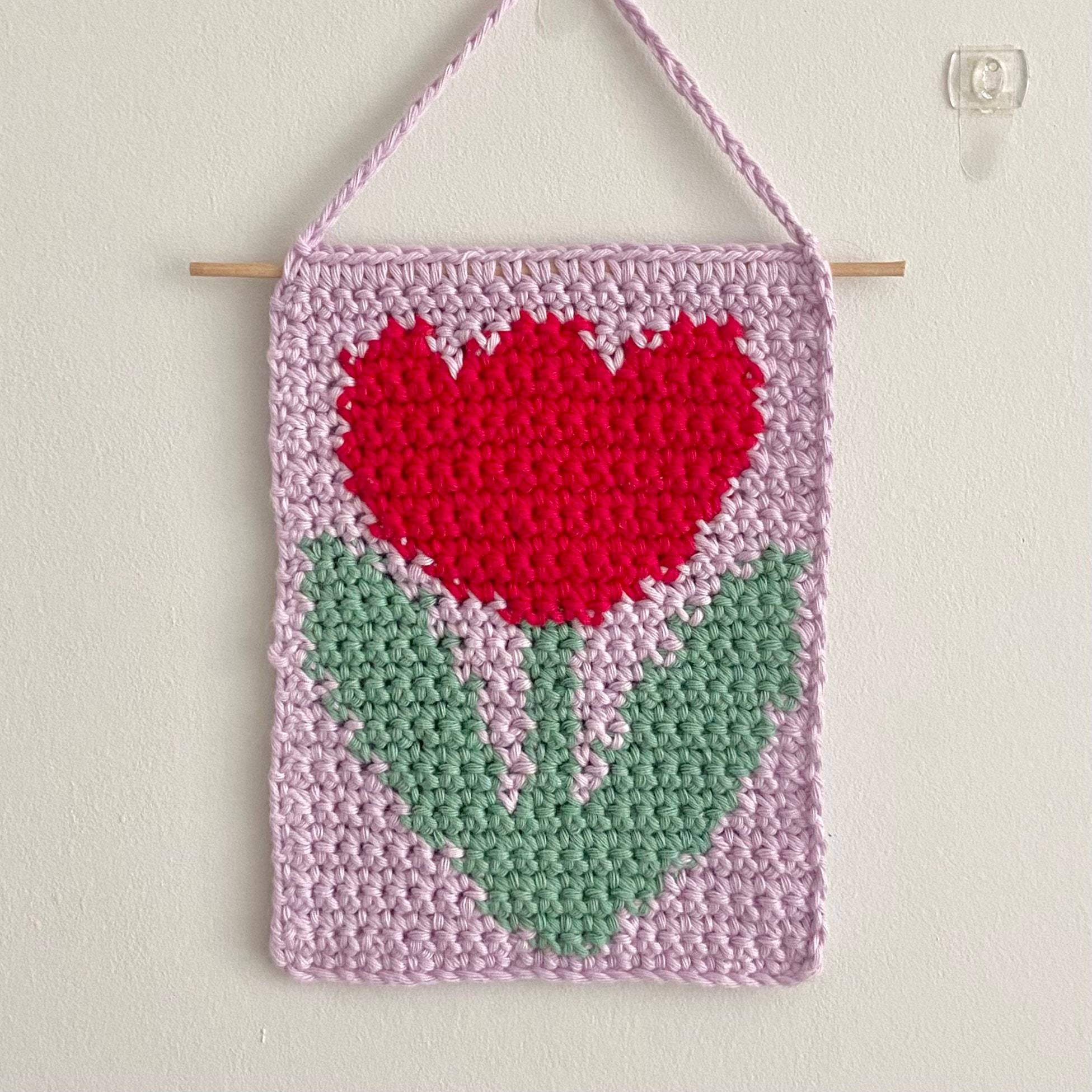The Tiny Tulip Flower Crochet Tapestry PATTERN Pdf, Wall Hanging