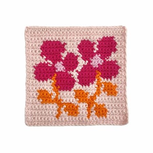 Patrón de tapiz de ganchillo Flores Danzantes (PDF), tapiz floral para pared DIY