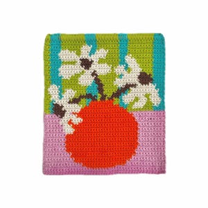 The 3 Daisies Crochet Tapestry PATTERN (PDF), DIY Floral Wall Hanging