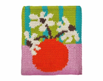花のかぎ針編みタペストリーパターン - デジタルダウンロードPDF | 花