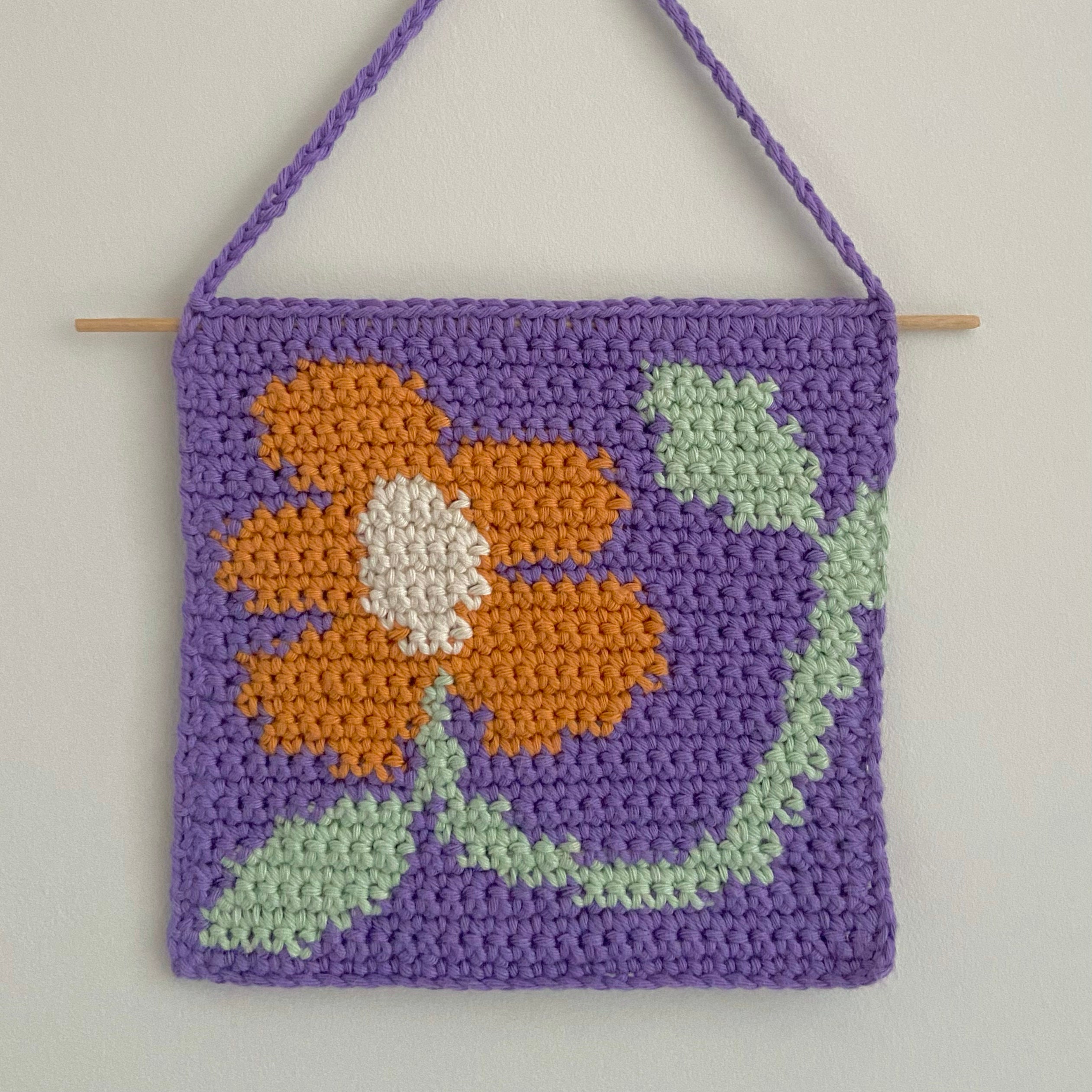 Tapestry Patterns.pdf The Lone Flower Crochet Tapestry PATTERN Pdf Wall Hanging - Etsy