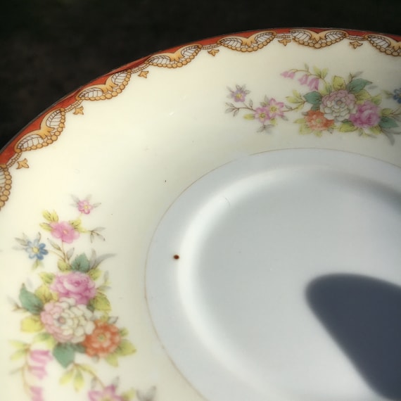 Vintage 1940s Made in Occupied Japan Diamond China Roslyn Saucer