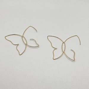 Butterfly Hoop Earrings For Women - Gold Large Hoops With Rhinestones, Fashion Statement Jewelry, Christmas & Gift Idea - View #4