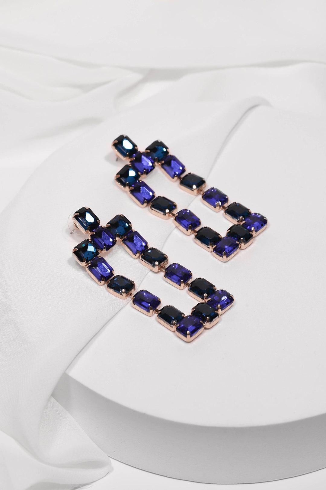 Coloured Zircon Gems Adorned Statement Earrings  VOYLLA