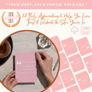 28 Printable Body Affirmation Cards for Women | Midlife Self-Love & Confidence | Positivity Cards | Motivational Cards | Affirmation Daily