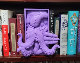 Large 10" Cthulhu / Illithid Lovecraft Book Nook, 3d Printed Fantasy Book Shelf Decor