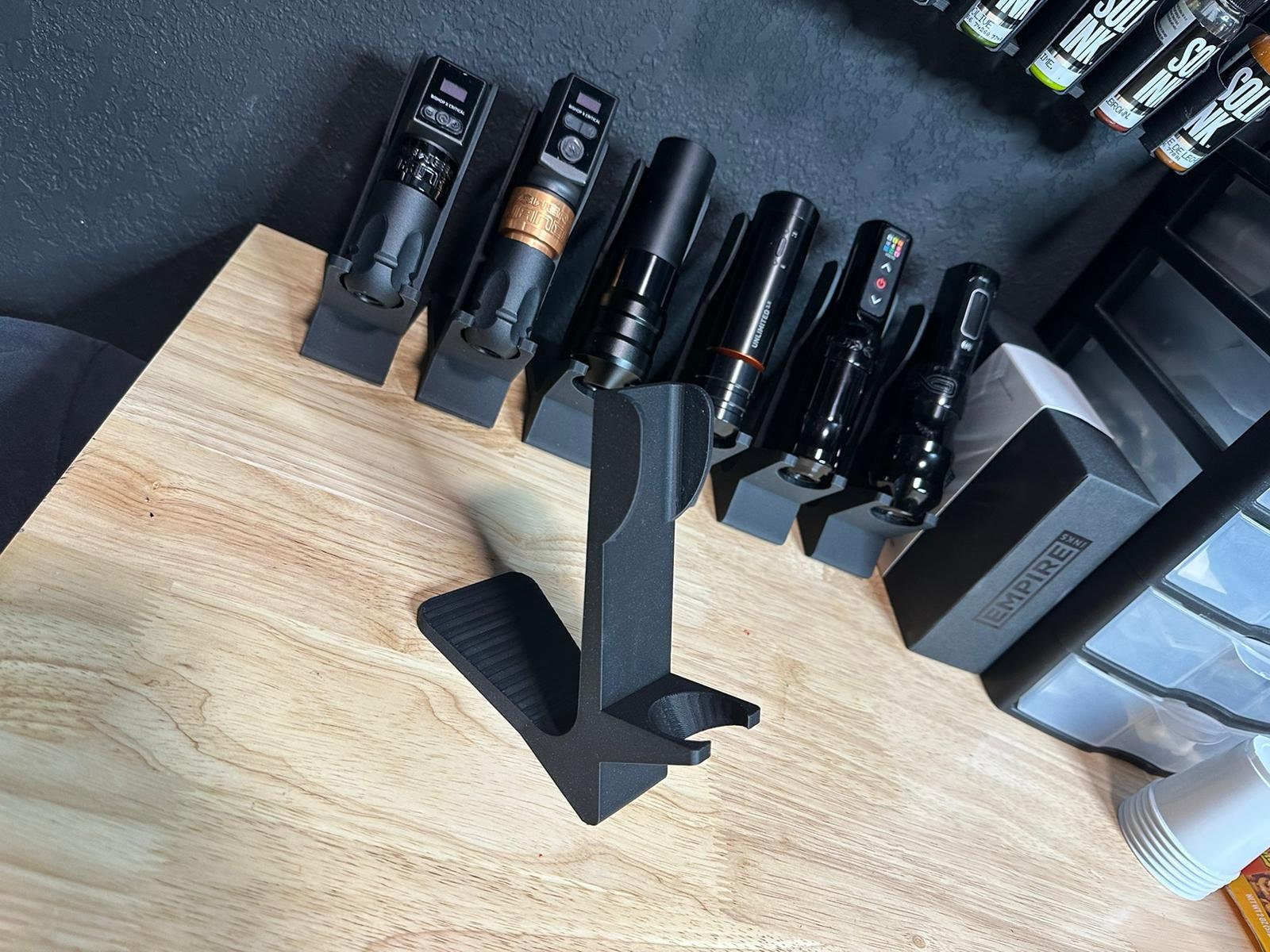Tattoo Machine / Iron Holder for multiple brands, can be magnetic, can have your logo
