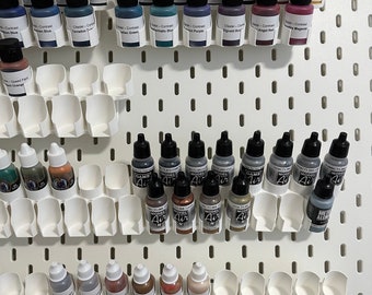 IKEA SKADIS Pegboard Dropper Bottle Holder / Paint Bottle Holder / 26mm - Army Painter / Vallejo holder / 17ml and 18ml Paint Holder