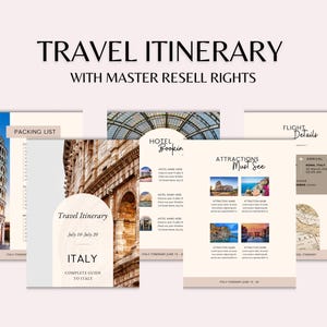 Editable Travel Itinerary Template | Mobile Travel Planner & Digital ...