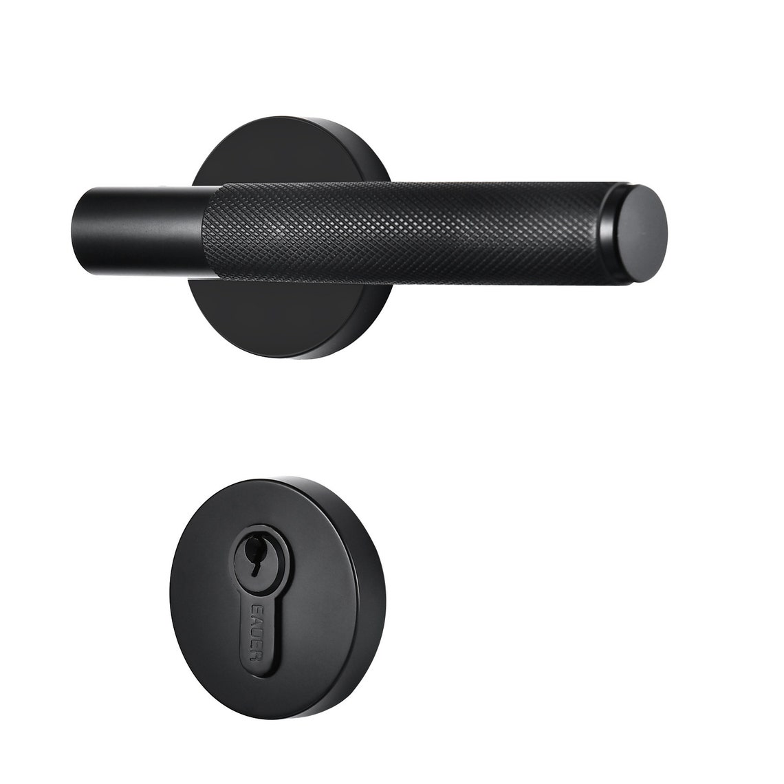 Knurled Door Lever Handles Black Door Handles Interior Etsy