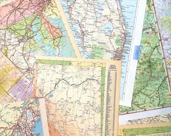 Map Pages for scrapbooking and collage