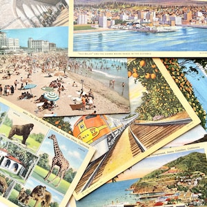 Vintage California Postcard Set: Random Used & Unused Lots