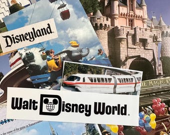 Vintage Disney Paper pieces, Disneyworld and Disneyland scrapbook materials, Theme park ephemera