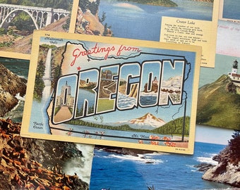 Set of Surprise Oregon vintage postcards, Oregon postcard lot, Oregon coast postcards, postcards Oregon, Oregon postcard, Pacific Northwest