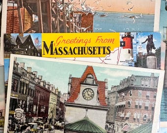 Vintage Massachusetts Postcard Sets: MA state views