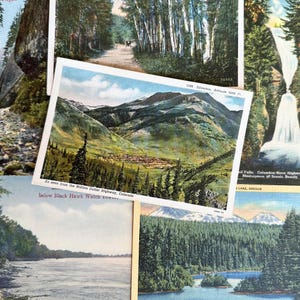 Set of Vintage Landscape postcards, nature postcards, outdoor postcards, environmental postcards, waterfall post cards, river postcards