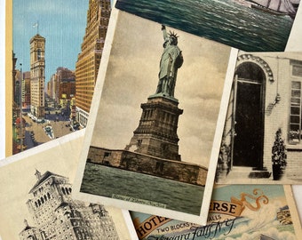 Set of vintage New York postcards, vintage postcard set, unused and used Postcard lots, New York postcard, New York City postcards
