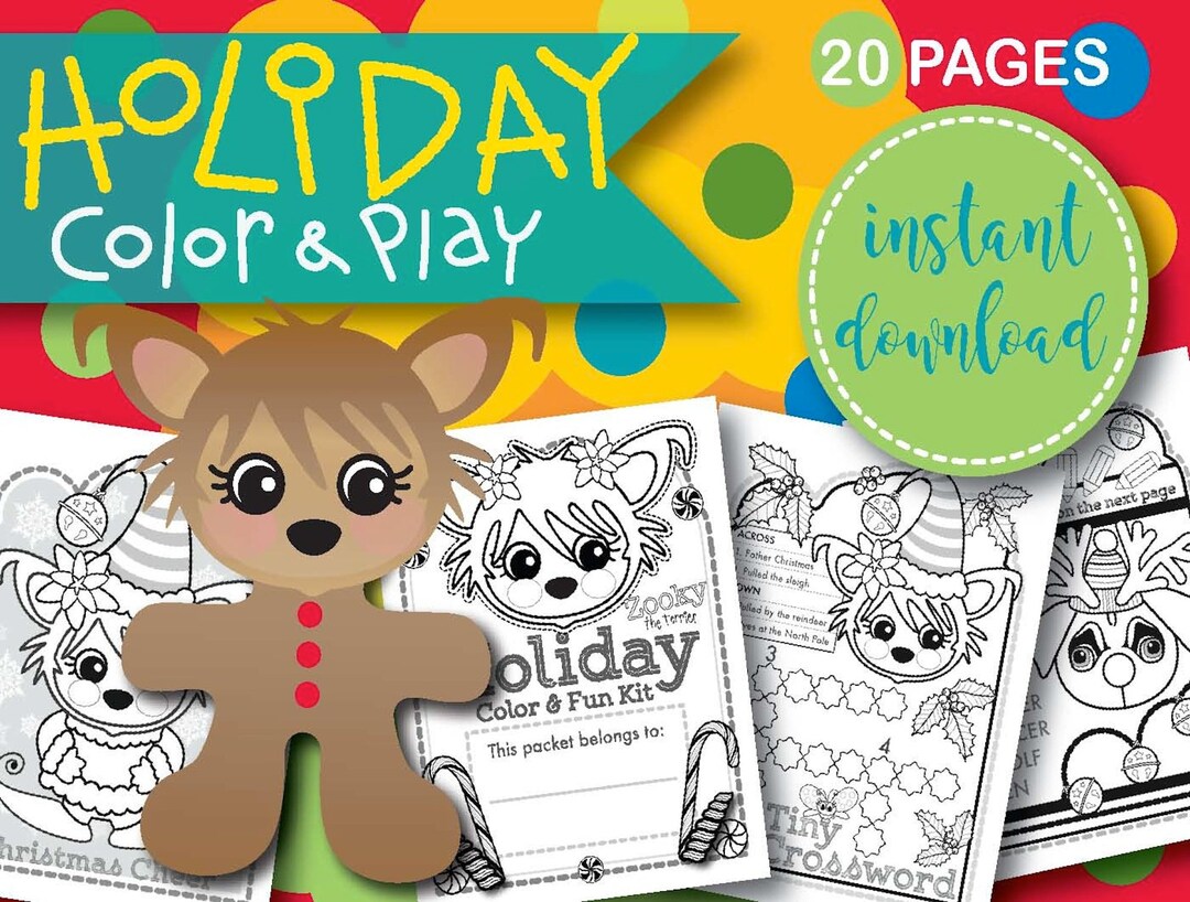 Zooky the Terrier Holiday Color & Play Etsy