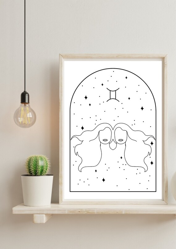 Zodiac Print Design Wall Art Digital Print Zodiac Print Etsy
