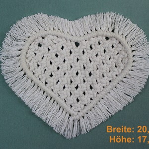 Gift Heart / Macramé Coaster in Heart Shape / Macramé Heart 20,0 cm / 17,0 cm cm