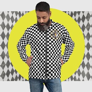 Checkerboard Unisex Bomber Jacket Etsy UK