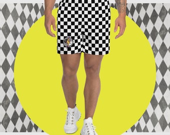 Short de sport recyclé Galactivated Checkerboard pour homme : durable, confortable et ésotériquement élégant