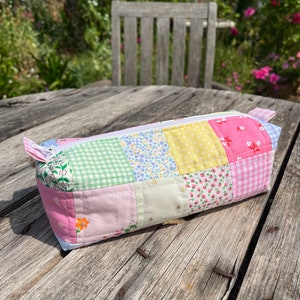 Handmade patchwork pencil case / make up bag