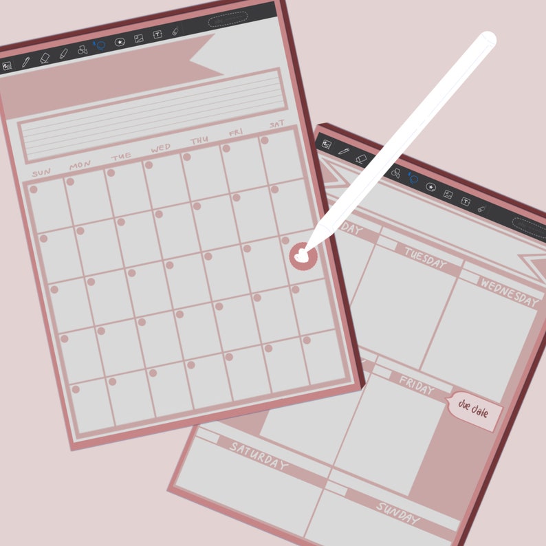 Goodnotes Pink Digital Planner Pages Etsy