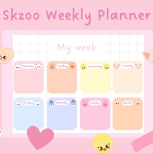 Stray kids skzoo agenda settimanale - pdf digitale stampabile.