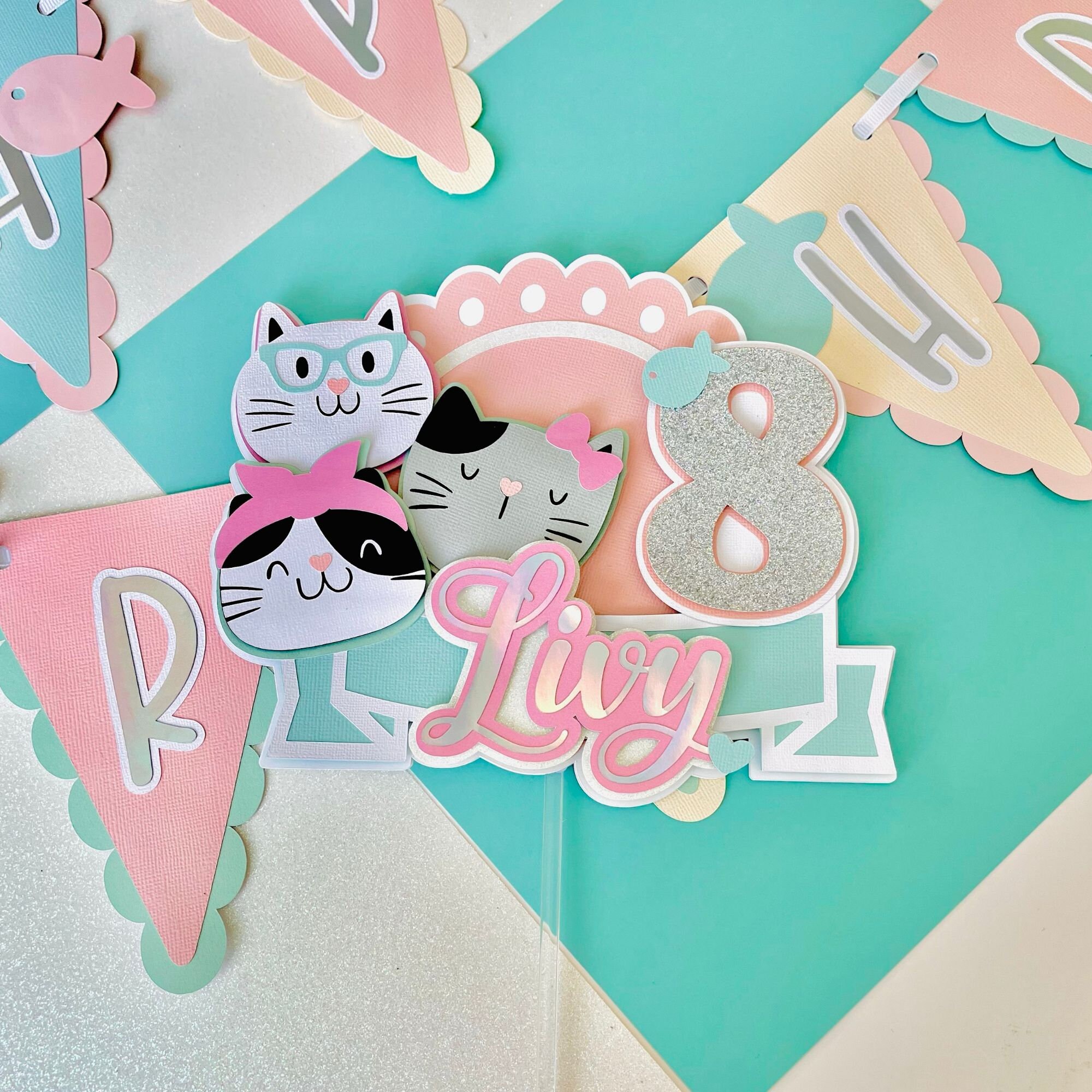 Kitty Cake Topper/ Custom Cat Cake Topper/ Personalize Cat Etsy