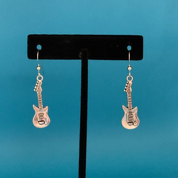 Guitar Earrings/Sterling Silver Ear Wires