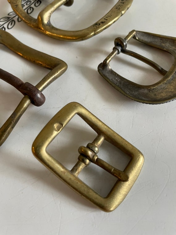 Lot Of 4 Vintage Brass And Brass Tone Belt Buckles - image 7