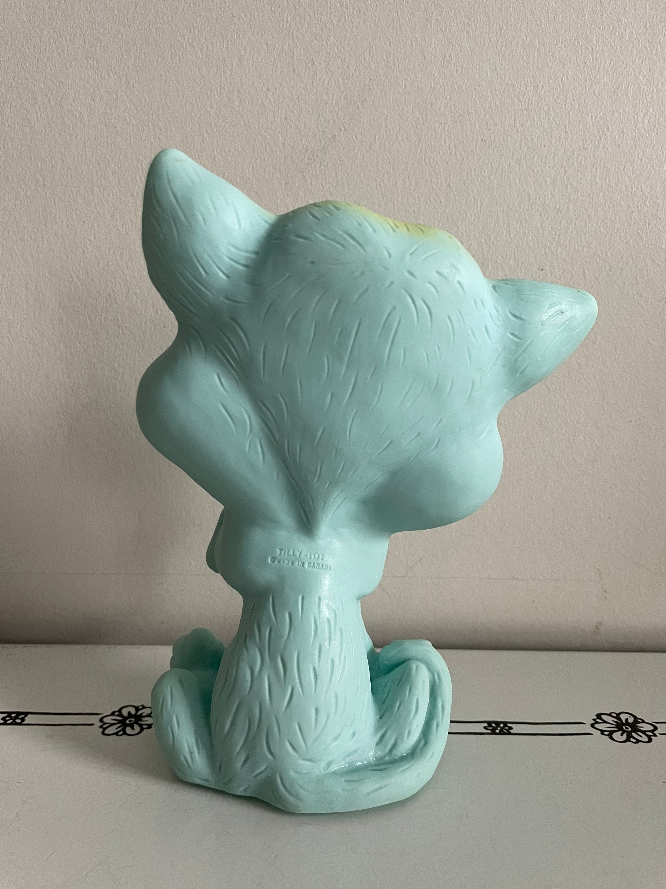 Vintage Tilly-toy Kitschy Rubber Squeaky Toy Funky Blue Cat Figurine - Etsy
