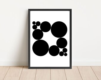 Graphic Dot Art - Modern Geometric Wall Art Printable | Abstract Digital Download | Black and White Instant Download